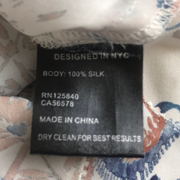 INTERMIX Silk Romantic Ruffle Botanical Print Top - Picture 6 of 6